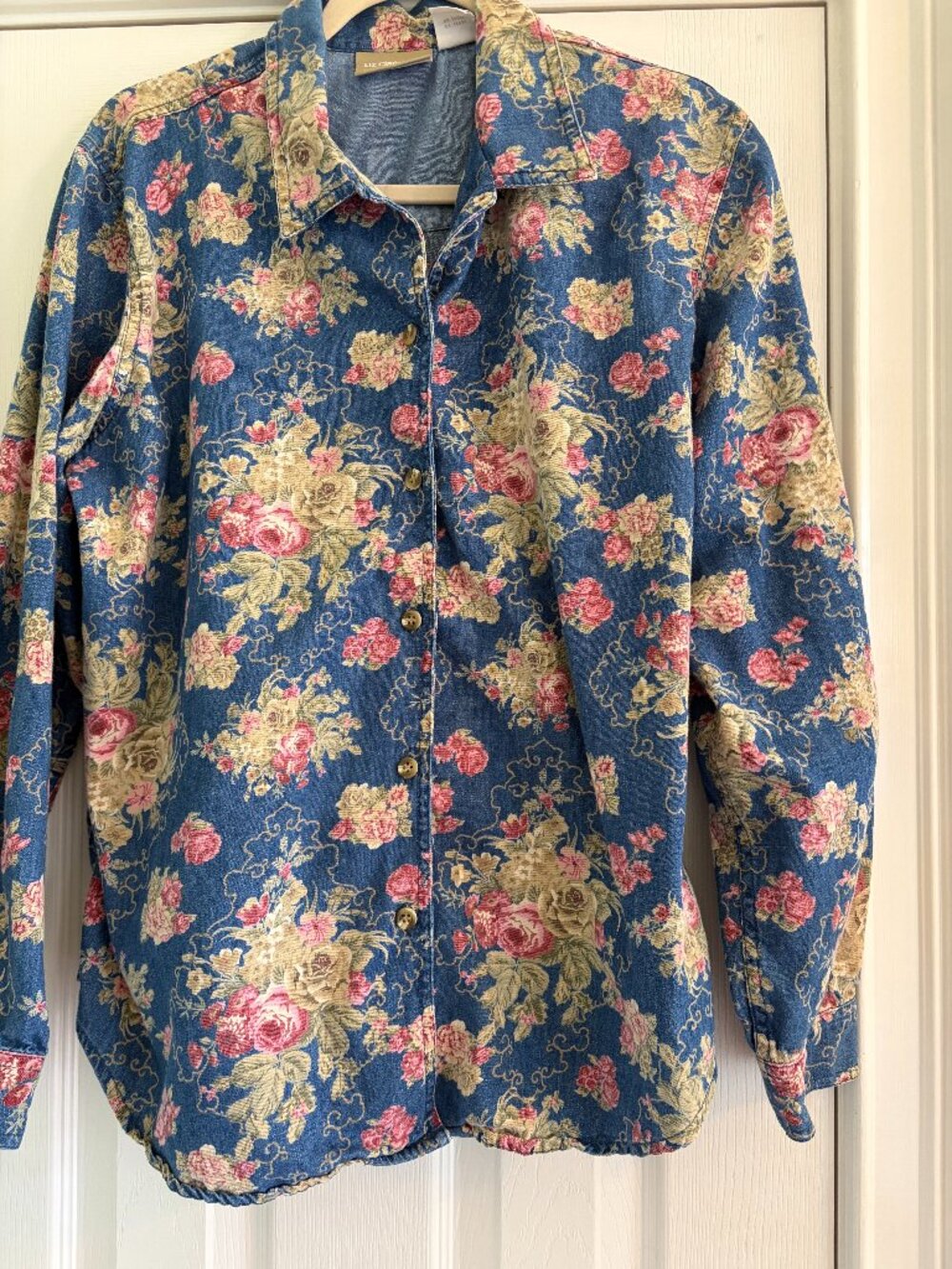 Liz Claiborne Long Sleeve Chambray Shirt Jacket Vintage XL